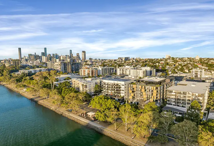 West End real estate skyline and riverfront apartments